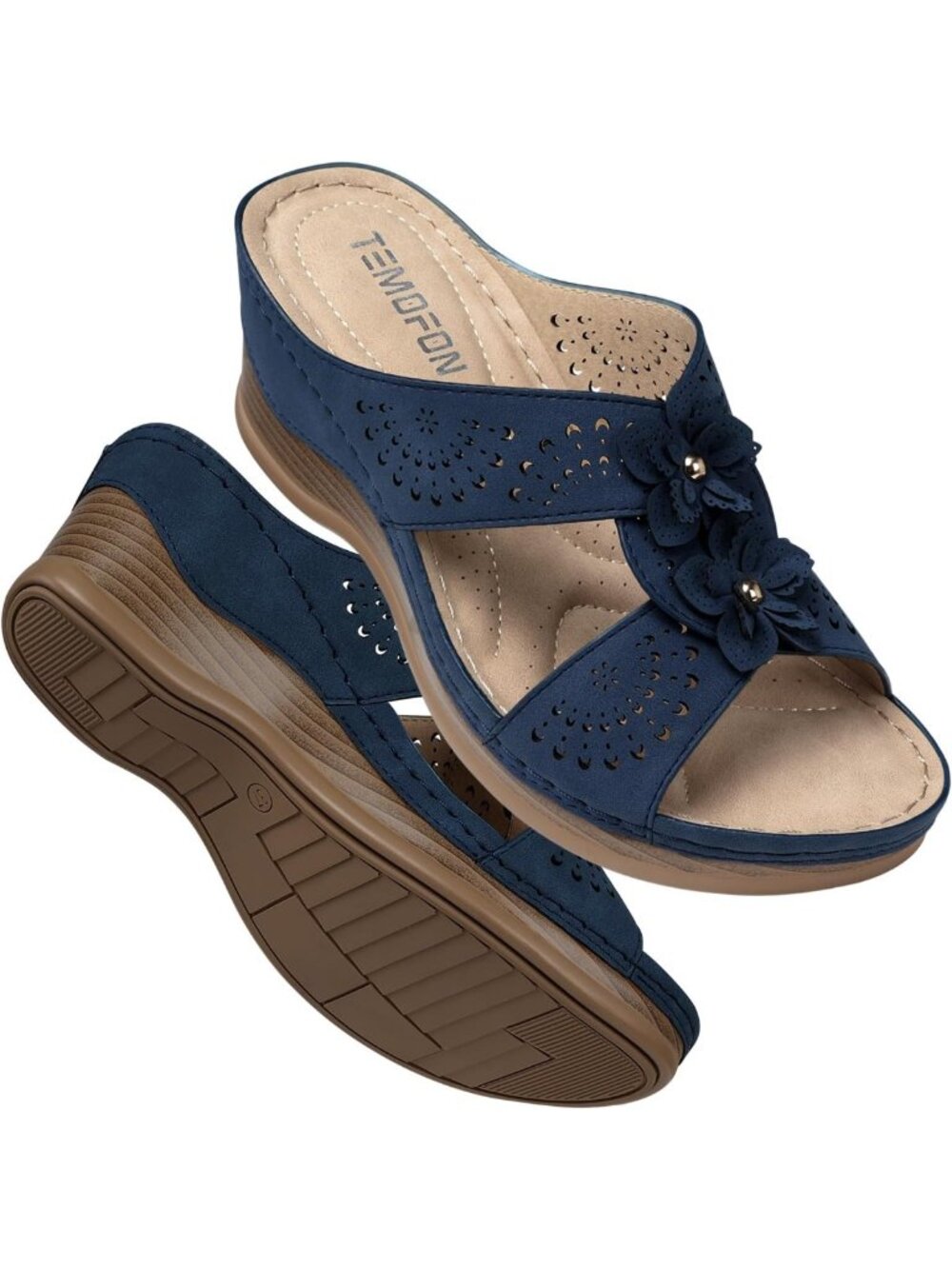 Comfortable Leather Wedge Sandals for Women - Stylish Summer Walking Shoes
